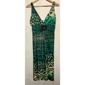 Jessica Taylor NYC Green and Black Sleeveless Dress